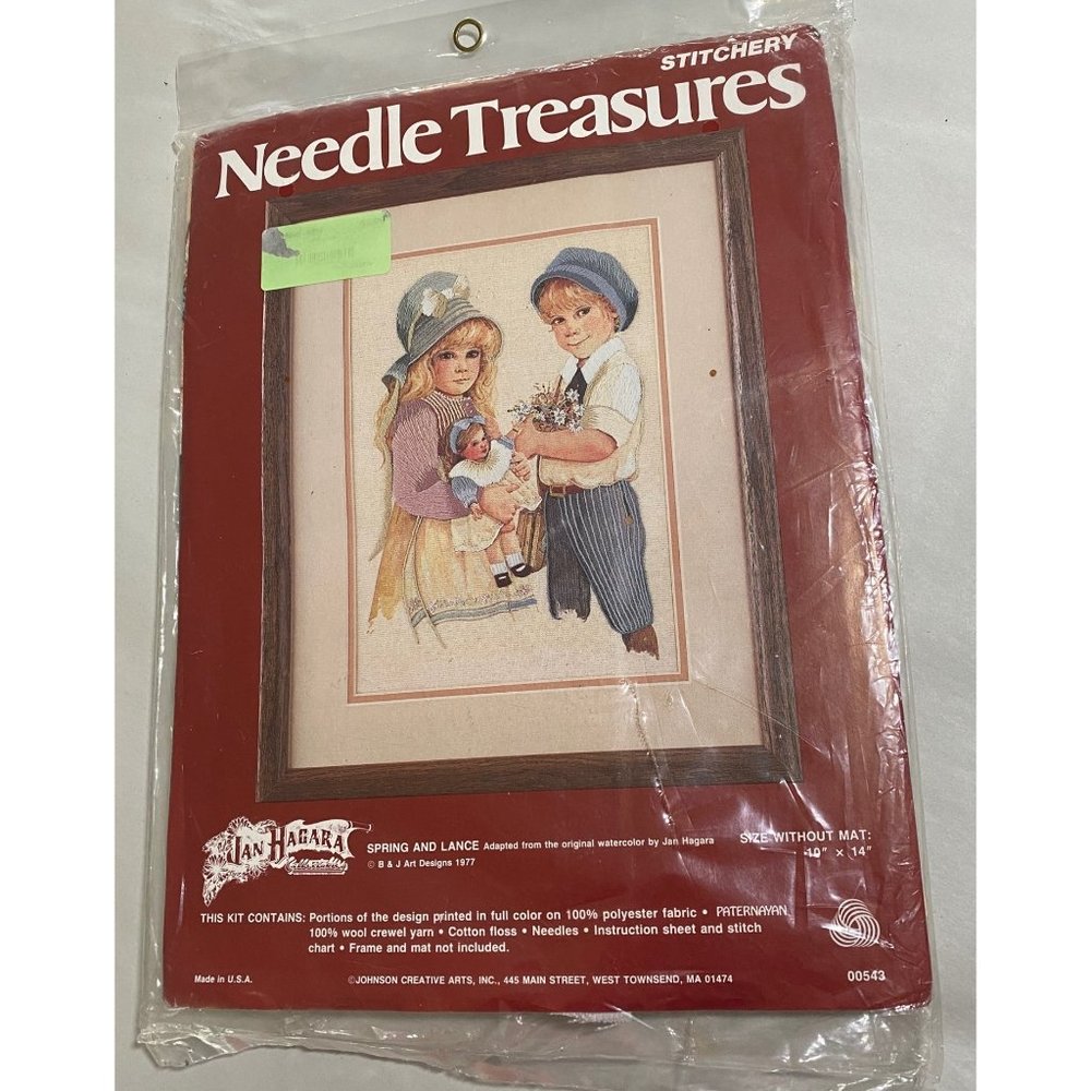 New Vintage Needle Treasures 00543 Spring and Lance Crewel Kit 10 x 14 complete